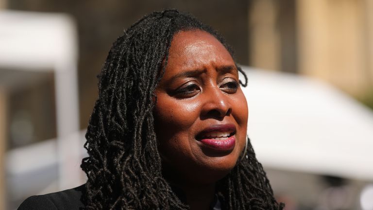 Shadow Women and Equalities Secretary Dawn Butler speaks to the media near the Houses of Parliament in central London on September 4, 2019. - British Prime Minister Boris Johnson lost a crucial parliamentary vote on his Brexit strategy on Tuesday after members of his own Conservative Party voted against him, opening the way for possible early elections. The ruling Conservative party lost its working majority in parliament on Tuesday after one of its MPs switched to the anti-Brexit Liberal Democrats and, a few hours later, it expelled 21 MPs from the party for voting against the government. (Photo by ISABEL INFANTES / AFP)        (Photo credit should read ISABEL INFANTES/AFP/Getty Images)