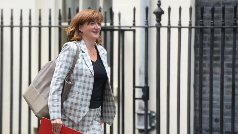 Nicky Morgan in Downing Street in central London.