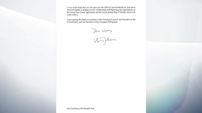 Boris Johnson&#39;s letter to Donald Tusk accepting a three-month Brexit delay