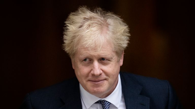 Prime Minister Boris Johnson leaves 10 Downing Street prior to PMQ's