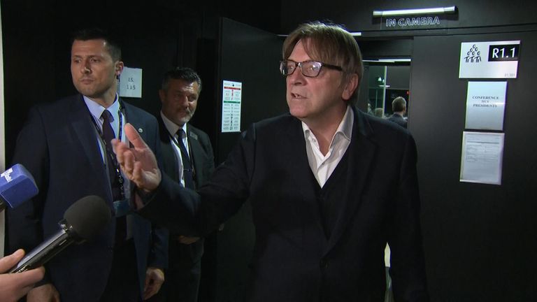 EU Brexit coordinator Guy Verhofstadt was furious in his reaction to the delay in ratification of Boris Johnson&#39;s Brexit deal