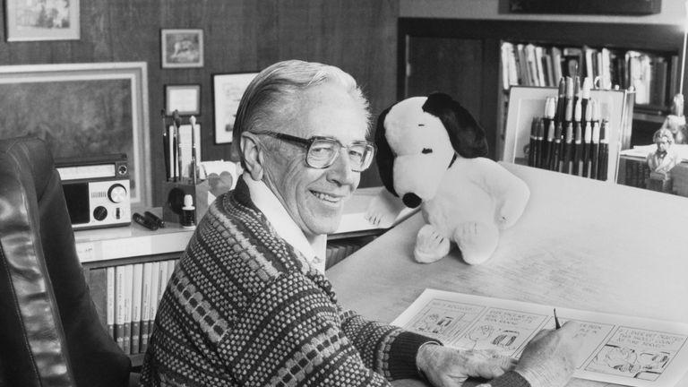 Charles Schulz created the Peanuts comic strip featuring Snoopy and Charlie Brown