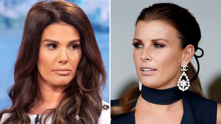 Coleen Rooney (right) has accused Rebekah Vardy (left) of passing stories to the press. Pic: Ken McKay