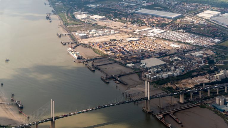 The industrial park is located near the Dartford Crossing, linking Kent and Essex. File pic