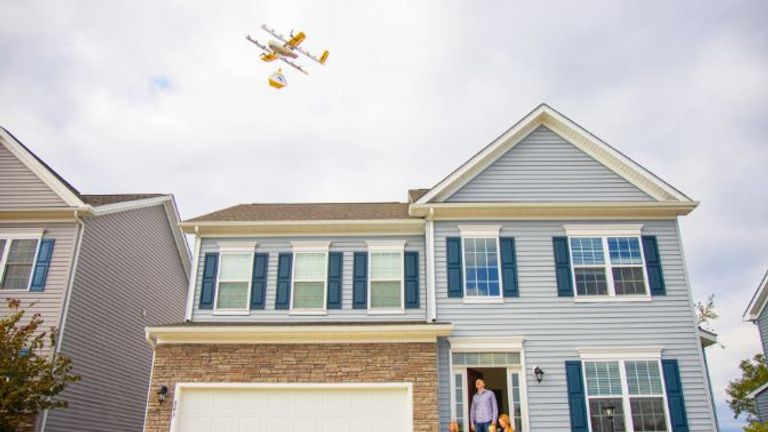 Drone deliveries could help relieve road congestion. Pic: Wing