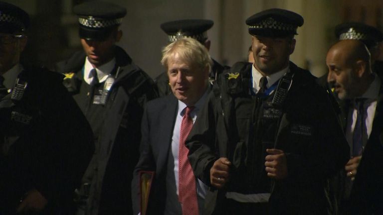 Prime minister Boris Johnson was given a police escort to Number 10 due to Extinction Rebellion climate protesters blocking roads