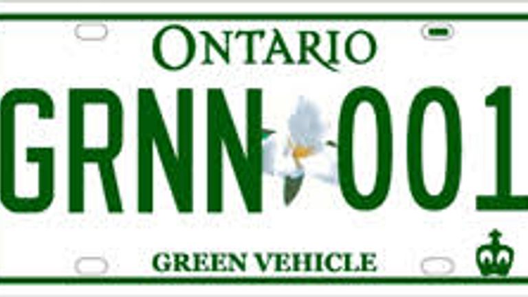 In Ontario the introduction of green plates saw an increase in electric car registrations Pic: mto.gov.on.ca