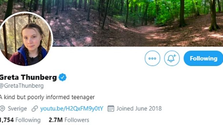 Great Thunberg changed her Twitter bio after Vladimir Putin&#39;s comments