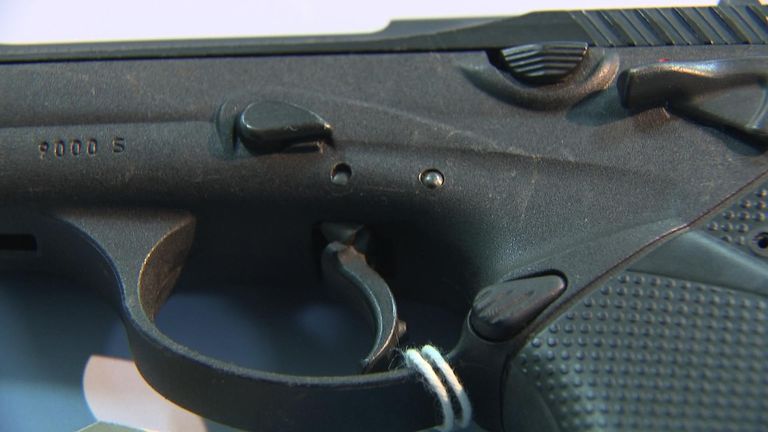 The gun, similar to the one shown, has since been recovered