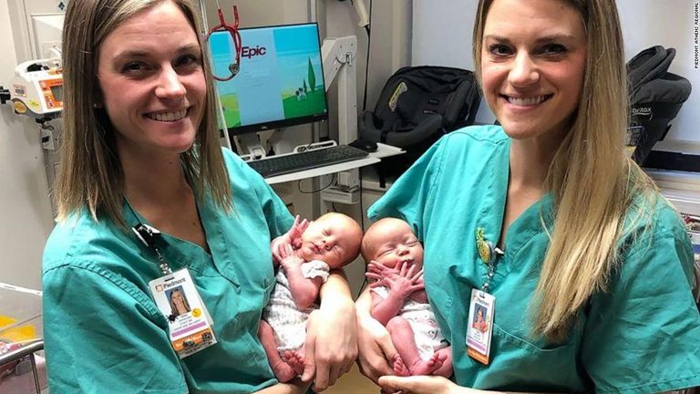 Tara and Tori delivered Addison and Emma in September. Pic: Piedmont Athens Regional Medical Center