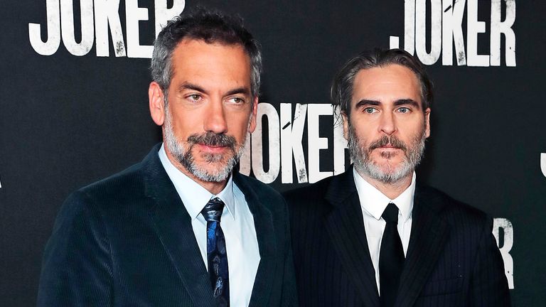 Todd Phillips (left) and Joaquin Phoenix attend a special screening of Joker at Cineworld Leicester Square on September 25, 2019 in London