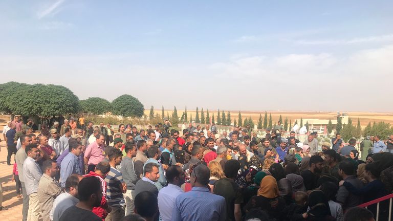 A funeral takes place for two Kurdish fighters