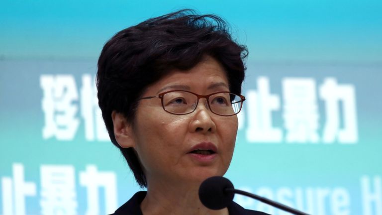 Carrie Lam said the ban would come in on 5 October