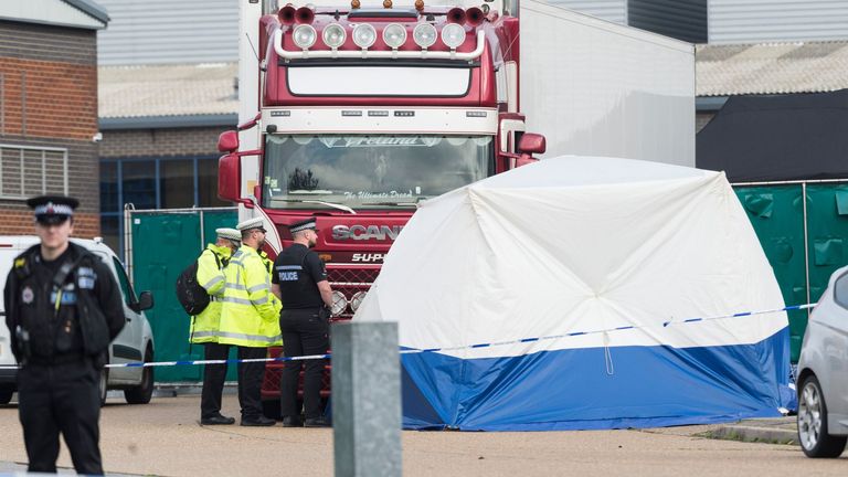 The scene where the bodies were discovered in Grays, Essex, in October last year