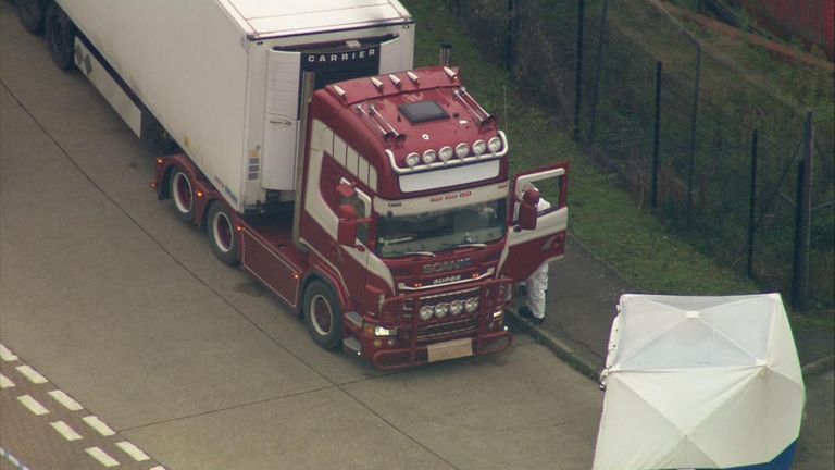 The lorry is being examined by police