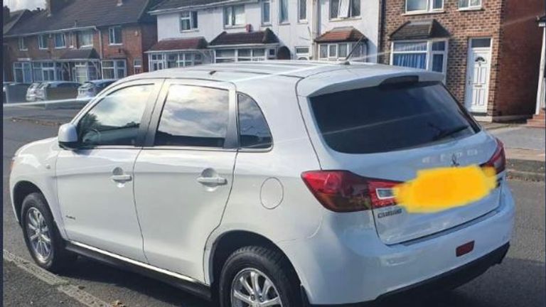 West Midlands Police posted a [picture of the The force posted a picture of the white Mitsubishi vehicle on Twitter