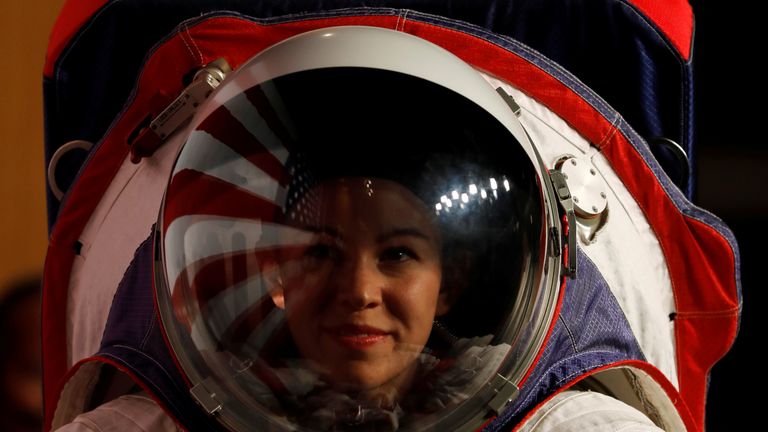 NASA unveiled two new spacesuits designed for the space agency&#39;s Artemis moon mission to take Americans back to the moon by 2024