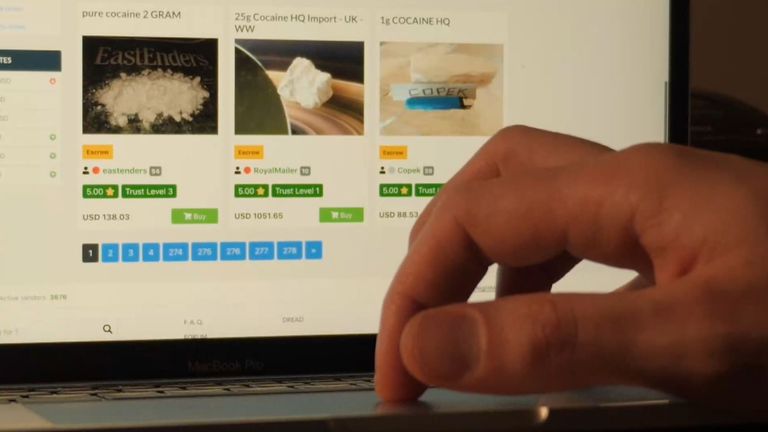 Drug dealers are selling cocaine on the dark web