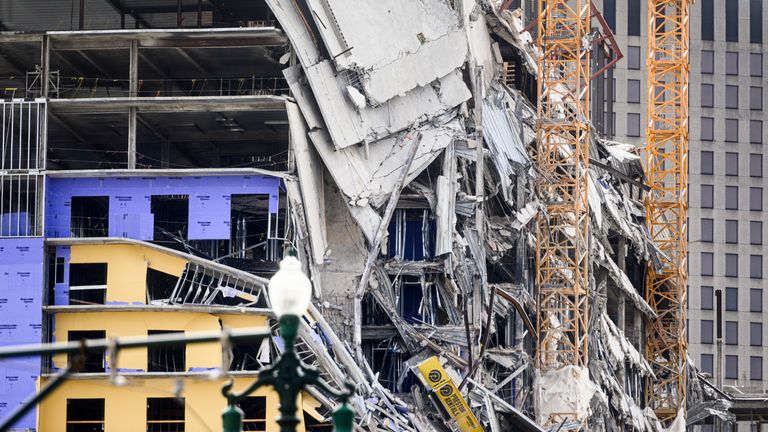 The collapsed building in New Orleans