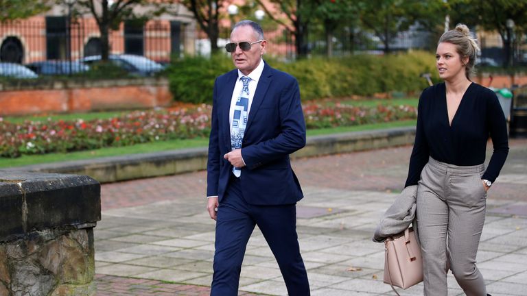 Former England footballer Paul Gascoigne arrives at Teesside Crown Court in Middlesbrough 
