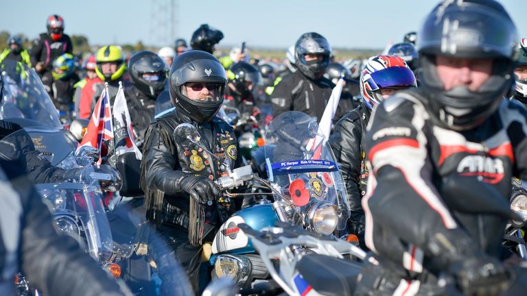 Thousands of motorcyclists took part in a 'ride of respect'  in memory of PC Andrew Harper