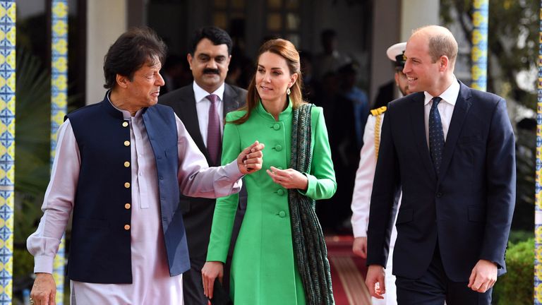 Prince William and Kate with Imran Khan in Pakistan