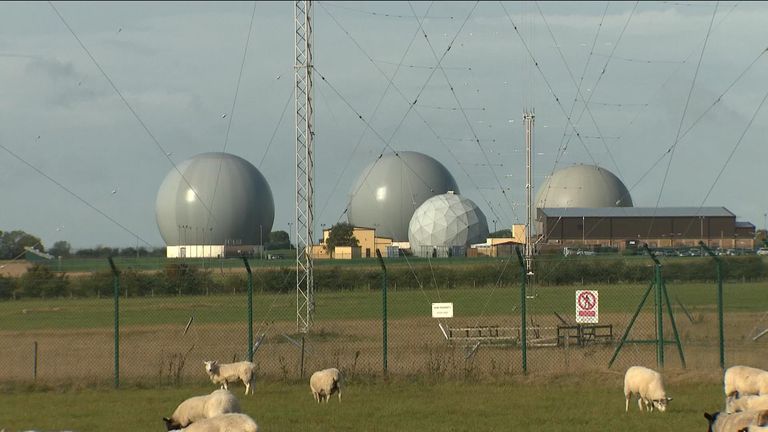 RAF Croughton, a US communication base in Northamptonshire.