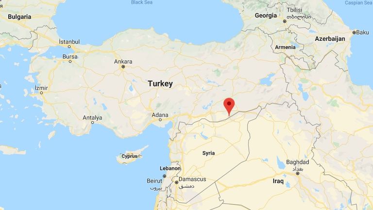 Ras al Ain lies on the border of Turkey and Syria. Pic: Google Maps