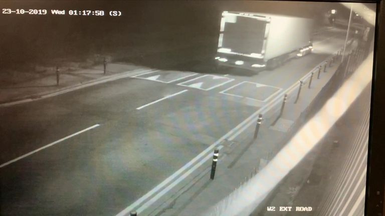 CCTV shows truck moments before it stops