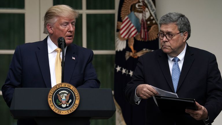 President Trump with Attorney General William Barr