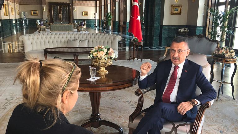 Alex Crawford interviews the Turkish vice president Fuat Oktay