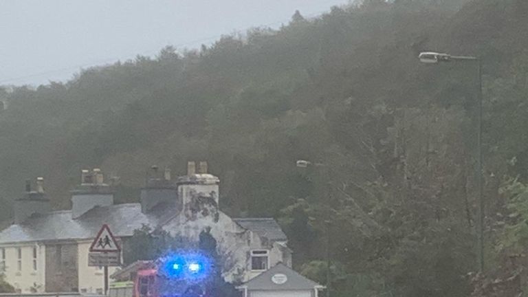 Police in Isle of Man shared a picture of flooding further down Laxey river