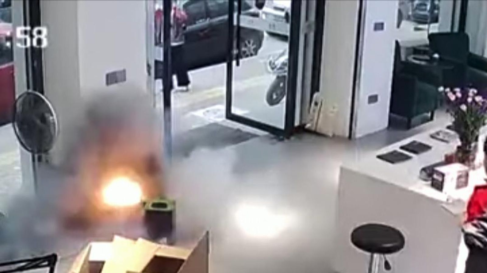 Electric vehicle battery explodes in office in China World News Sky