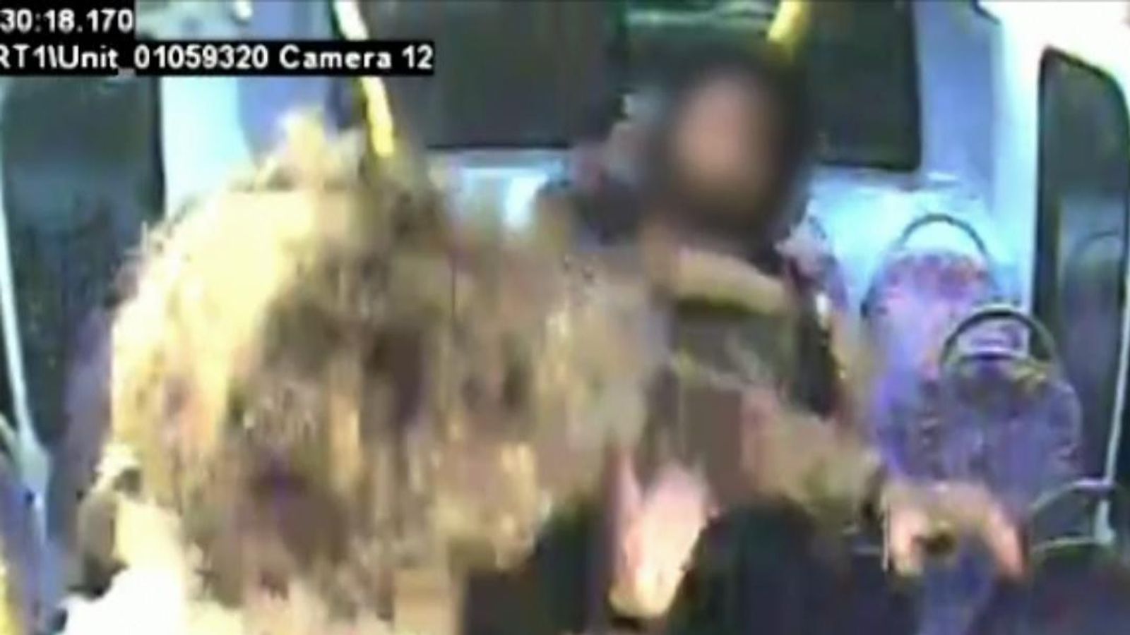 CCTV shows attack aboard a bus involving two women and a group of ...