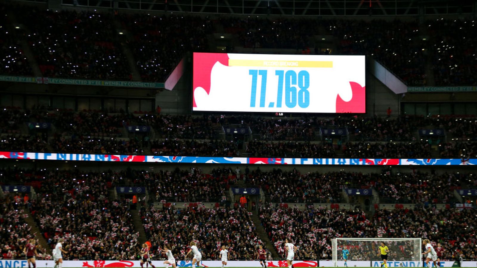 Record attendance as England's Lionesses lose to Germany at Wembley - Sky News