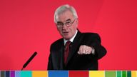 Shadow chancellor John McDonnell delivers a speech on the economy in Westminster