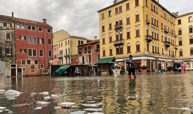 Venice floods: Lagoon city hit by high tide again as 70% of historic centre under water