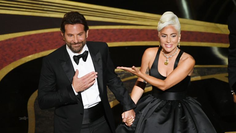 HOLLYWOOD, CALIFORNIA - FEBRUARY 24: (L-R) Bradley Cooper and Lady Gaga perform onstage during the 91st Annual Academy Awards at Dolby Theatre on February 24, 2019 in Hollywood, California. (Photo by Kevin Winter/Getty Images)