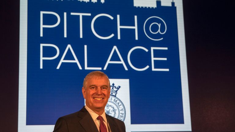 The Duke of York as he hosts a Pitch@Palace event at Buckingham Palace in London.
