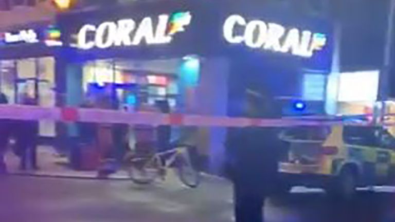 A image taken from Twitter of the Barking stabbing scene. Pic: @sameercrai
