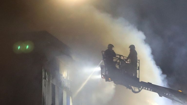 Firefighters at the scene on Bradshawgate