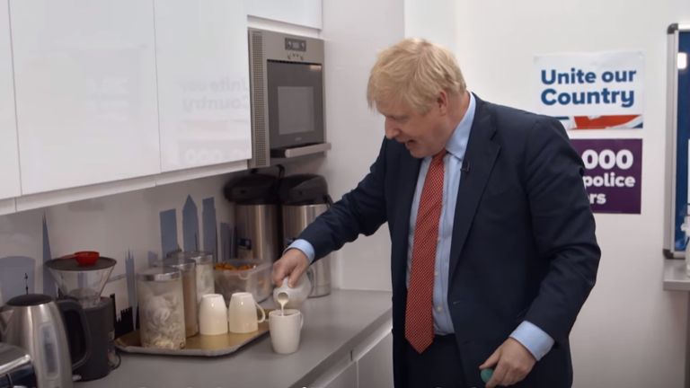 Boris Johnson&#39;s tea-making skills have been called into question. Pic: Conservative Party