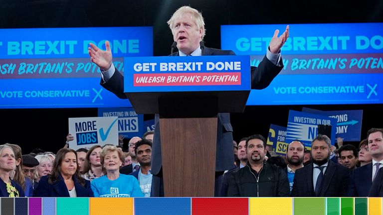 Boris Johnson at the launch of the Conservative Party&#39;s general election campaign in Birmingham