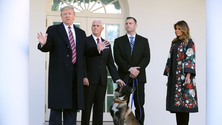Conan the dog with President Trump