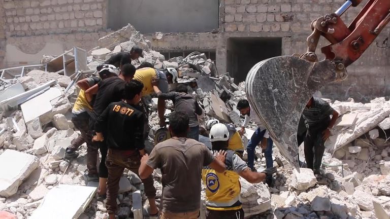 Rescuers worked for six hours before discovering Batul, 7, beneath the rubble