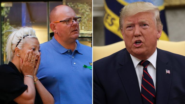 Donald Trump has been criticised for how he handled a meeting with TIm Dunn and Charlotte Charles