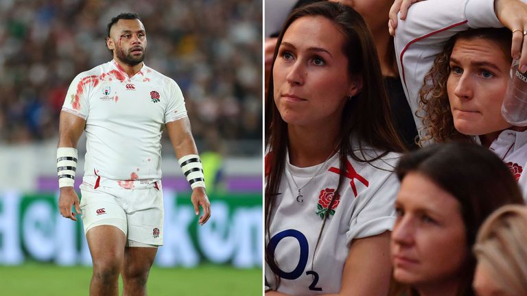 England fans commiserate as they lose the rugby World Cup final