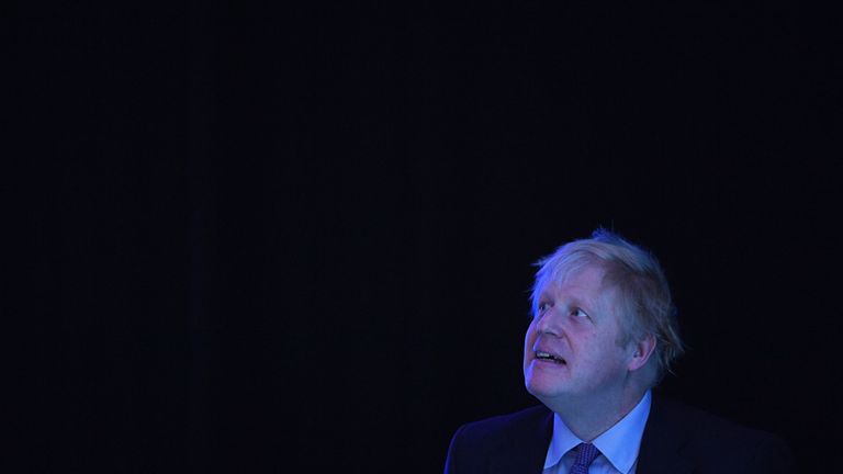 Boris Johnson attends the annual CBI conference on November 18, 2019 in London