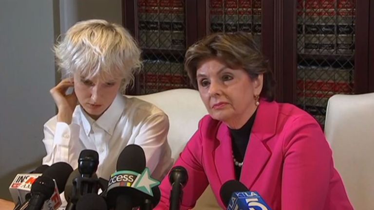 Jane Doe 15 spoke at a press conference with lawyer Gloria Allred