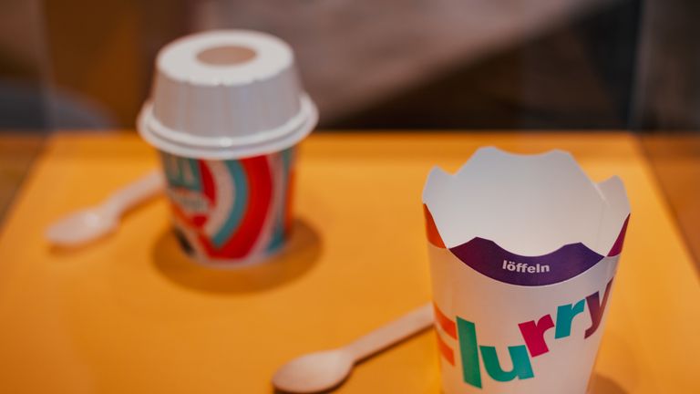 The new McFlurry containers will have flaps instead of a separate plastic lid